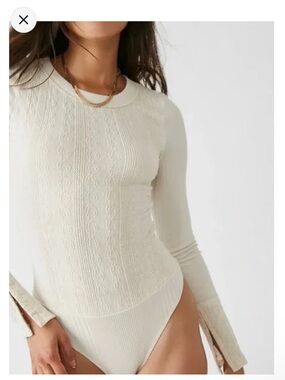 NWT Free People Piece Of Me thong Bodysuit - Softest Oat size XS